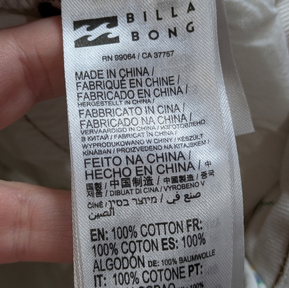 Billabong X Wrangler White Red Yellow Floral Denim Jean 25 - Picture 10 of 12